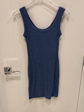 Fashion Nova Blue Ribbed Tank Style Dress – Size Medium – $20